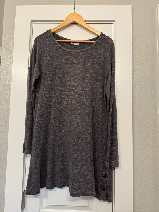 Linnea Dresses & Skirts - Women’s Long Sleeve Tunic Dress - Charcoal Gray